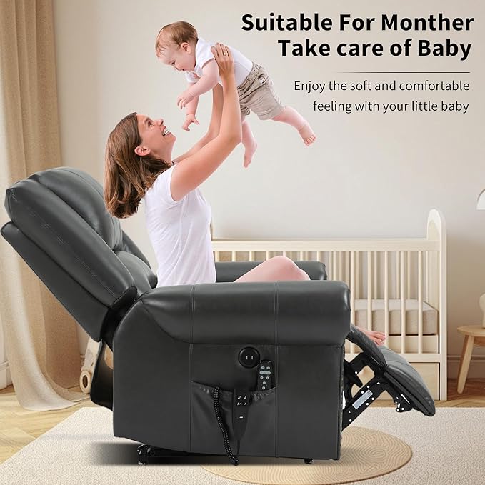 Recliner Chairs for Adults, Oversized Bedroom Chair with Massage, Sofa Chair Home Theater Seating with Lumbar Support, Comfortable Lift Chair for Elderly, Glider Nursery Chair for Living Room