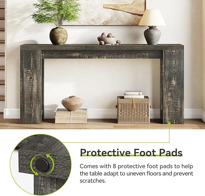 LITTLE TREE 70.9-Inch Long Console Table, Narrow Sofa Table Behind The Couch, Farmhouse Console Table for Living Room, Entryway, Hallway