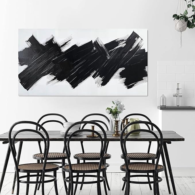 AIXMGSJS Canvas Wall Art Decor Modern Wall Pictures for Living Room Black Minimalist Wall Art Black Abstract Art Wall Artwork for Walls Canvas Prints Art Work For Home Kitchen Office Decor 20" X 40"