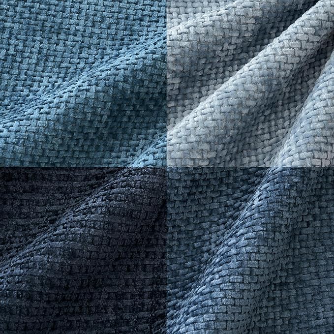 MIULEE Pack of 4 Couch Throw Pillow Covers 24x24 Inch Neutral Blue Soft Decorative Chenille Pillow Covers Farmhouse Accent Cushion Covers for Boho Western Home Coastal Decor Sofa Bedroom Living Room