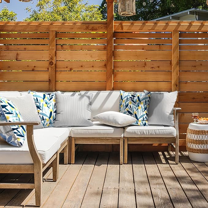 LVTXIII Set of 2 Patio Throw Pillows Waterproof 20"x20" Fade Resistant Outdoor Throw Pillows with Inserts, Fluffy Decorative Garden Toss Pillow Cushions for Home Patio Coach Sofa Use, Leaves Multi