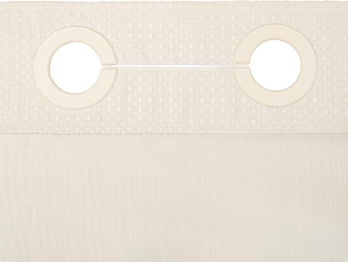 River Dream Stall Heavyweight No Hooks Required Dotted Waffle Weave Shower Curtain with Snap in Liner - 36W x 74H,Hotel Grade,Spa Like Bath Curtain,Graphite Cream