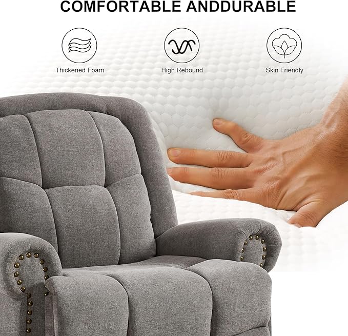 Oversize Power Lift Recliner with Massage and Heat for Adult, Reclining Chair for Living Room Bedroom, Ergonomic Electric Wider Chair with USB Port and Side Pocket (1, Gary)