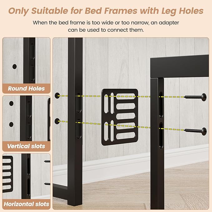 Headboard for Queen Size Bed with Storage, Headboards with Power Outlets and RGB LED Light, Sturdy Queen Size Headboard, Stable Head Board with Bed Adapter for Bedroom/Dorm/Guest Room