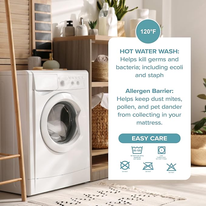 Bare Home Queen Quilted Fitted Mattress Pad - Cooling Mattress Cover - Easily Washable - Elastic Fitted Cover for Mattress - Stretch-to-Fit up to 15 Inches Deep (Queen, Black)