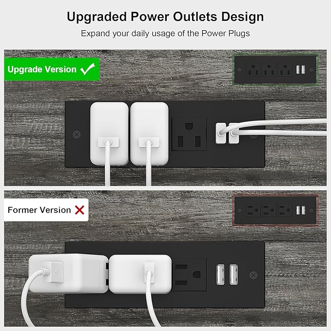 Ecoprsio Entryway Table with Outlets and USB Ports, Small Console Table with 2 Drawers, Sofa Table with Storage Shelves for Living Room, Couch, Hallway, Foyer, Kitchen Counter, 32'', Grey Oak