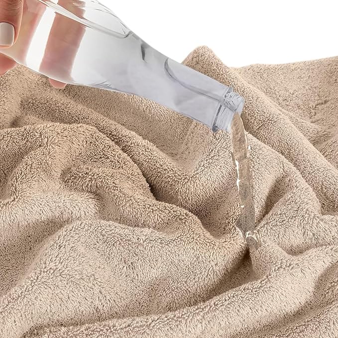 SALBAKOS 100% Turkish Cotton Bath Towel Set of 4 27x54 inch | Heirloom Quality | Hotel & Spa Collection | Ultra Soft, Super Absorbent, Long Lasting Bath Towels | Made in Turkey (Taupe, 4 Bath Towels)