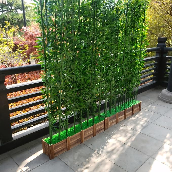 24-Pack 6.6ft Artificial Privacy Fence | Faux Plant with Realistic Silk Leaves for Indoor Decor & Outdoor Garden – UV-Protected, Waterproof Tall Screen Set