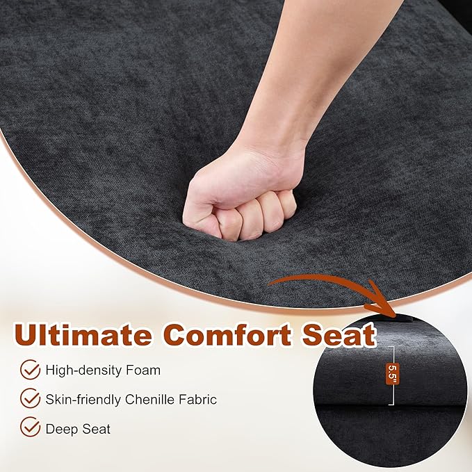 93.7" Sectional Couch, Upholstered Modular Sofa L Shaped Couch with Storage Compartment, Sectional Couches for Living Room and Office, Black