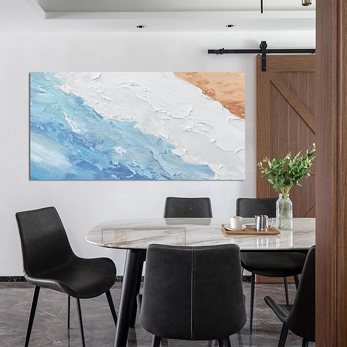 Canvas Wall Art Decor Abstract Canvas Art Wall Decor Wall Pictures for Living Room Modern Abstract Wall Art Prints White Blue Wall Art Decorations Artwork for Walls Bedroom Office Wall Art Decor 20" X 40"