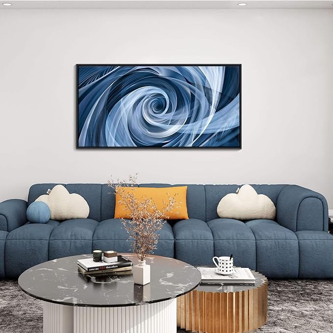 YDYSUNE Abstract art painting blue coil color graffiti white background modern artwork decoration living room bedroom kitchen 20x40 inches