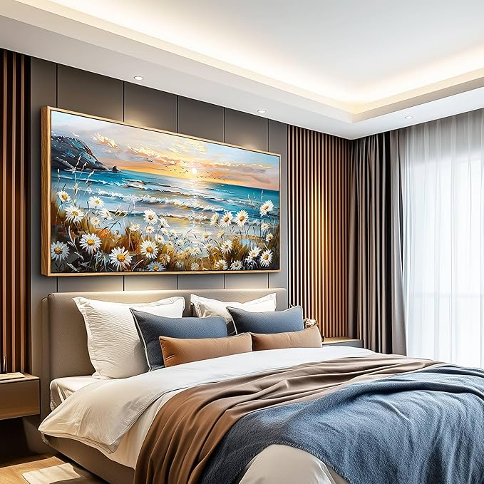 PHAOHUAXM Canvas Wall Art For Living Room Farmhouse Bedroom Wall Painting Marine Landscape Painting Office Photos Watercolor Wall Decor Flowers Nature Artwork For Walls Modern Home Decor 20x40 In