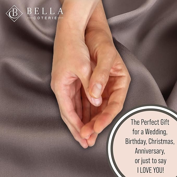 Bella Coterie Luxury Bamboo Viscose Twin Size Sheet Set | 100% Organically Grown | Ultra Soft | Cooling for Hot Sleepers | 18" Deep Pocket [Mocha]