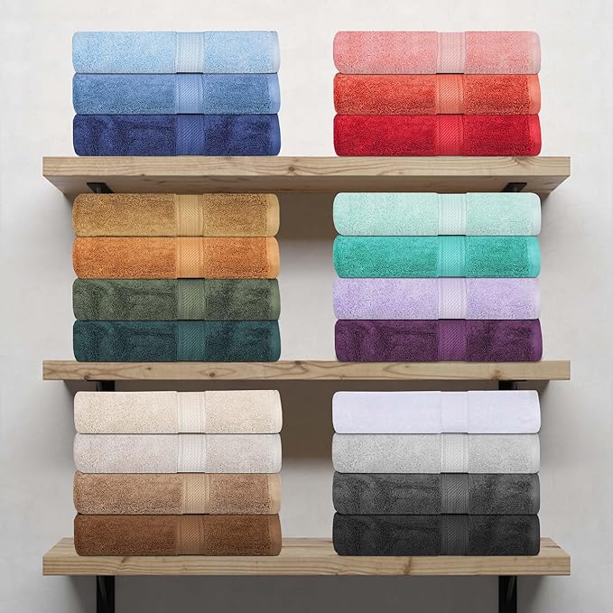 Superior Egyptian Cotton Pile Face Towel/Washcloth Set of 6, Ultra Soft Luxury Towels, Thick Plush Essentials, Absorbent Heavyweight, Guest Bath, Hotel, Spa, Home Bathroom, Shower Basics, Charcoal