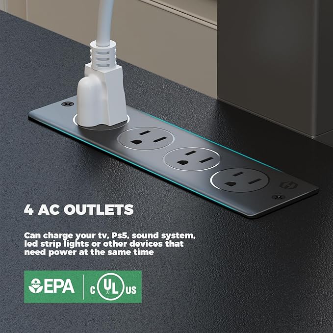 Rolanstar TV Stand with Mount and Power Outlet 59.1", Swivel TV Stand Mount for 32/45/55/60/65/70 inch TVs, Height Adjustable Modern Entertainment Center with Storage & LED Lights, Black TV Table