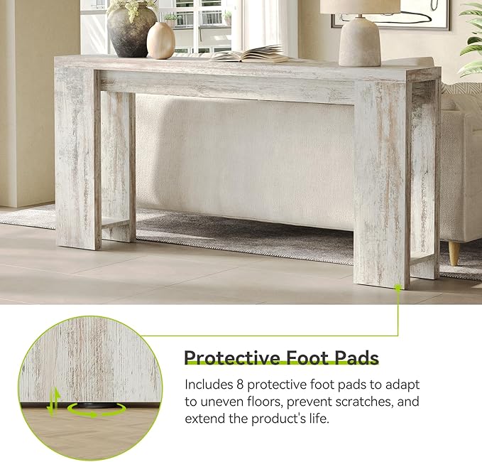 LITTLE TREE 70.9-Inch Entryway Table, Long Narrow Farmhouse Sofa Console Table for Living Room, Hallway