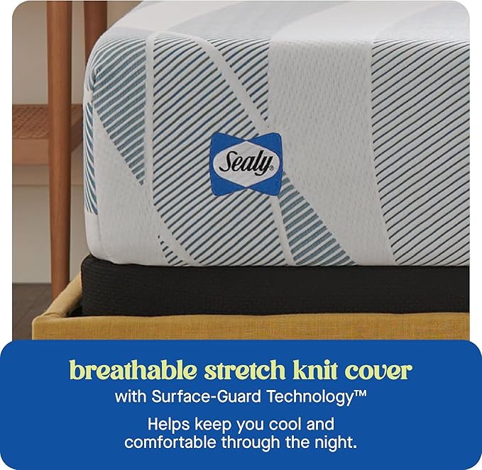 Sealy Dreamlife 10” Hybrid Mattress-in-a-Box, King, SealyComfort Gel Memory Foam, SealyResponsive Encased Coils, Surface-Guard Technology