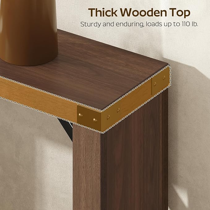 Console Table, 63" Long Behind Couch Sofa Table, Entryway Table, Farmhouse Console Table for Narrow Spaces, Hallway, Living Room, Mocha CT30BV