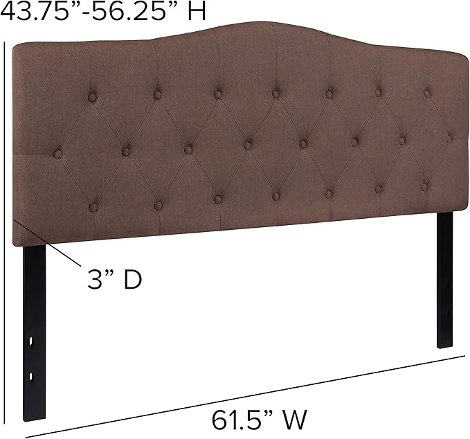 Flash Furniture Cambridge Tufted Upholstered Queen Size Headboard in Camel Fabric
