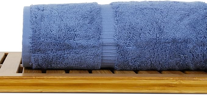 Luxury Hotel & Spa Quality, 100% Turkish Cotton 700 GSM Cloth, for Body wash, Makeup & Facial Cleaning, Baby, face, loofah, Dobby Border Soft washcloths Towel Set 13" X 13", Wedgewood, Set of 12