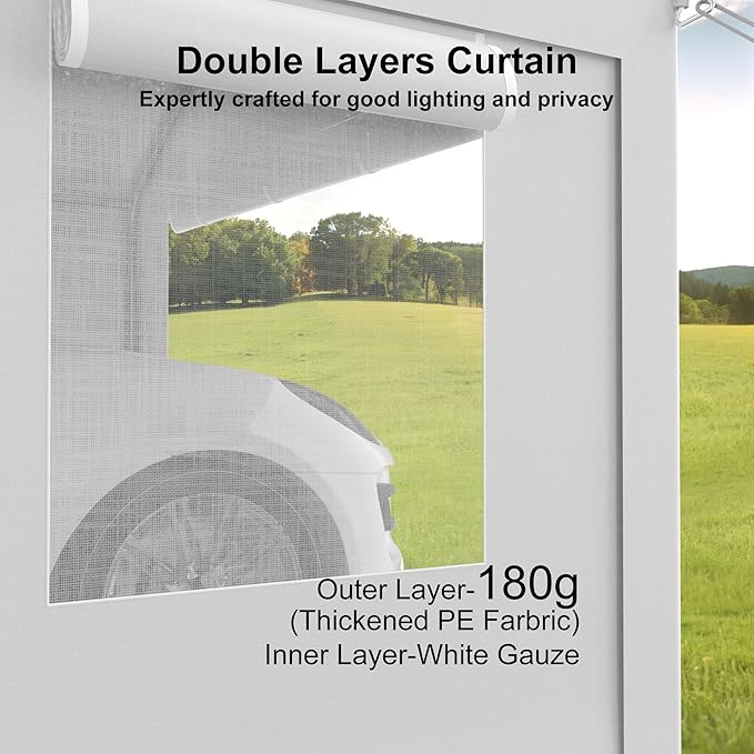 Heavy Duty Carport, Portable Garage with 4 Doors & 4 Window，Upgraded Carport with Reinforced Steel Poles, Uv Resistant All-Season Waterproof Tarp, for Car, Truck, Boat