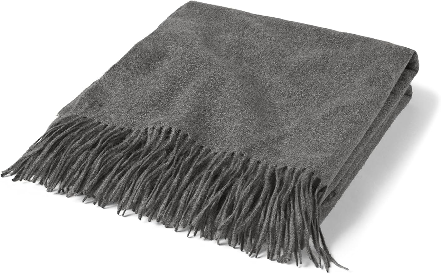 State Cashmere Home Throw Blanket with Decorative Fringe 100% Pure Cashmere Ultra Soft Accent Blanket for Couch, Sofa & Bed (City Smoke, 60"x50")