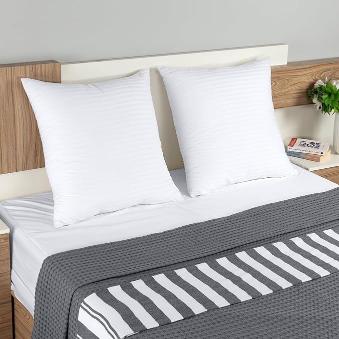 Utopia Bedding Pillows European Size Set of 2 (White), Hotel Pillows, Cooling Pillow for Side, Back or Stomach Sleepers