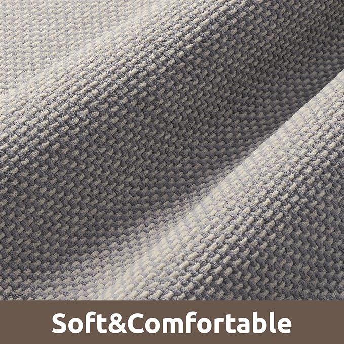 AMOAMI Chenille Bath Mat Super Absorbent Bathroom Mat Quick Dry Bath Mats for Bathroom Rubber Backed Bathroom Rugs Non Slip Washable Fit Under Door, Front of Bathtub, Sink, LIGHTGREY&Beige 20"x32"