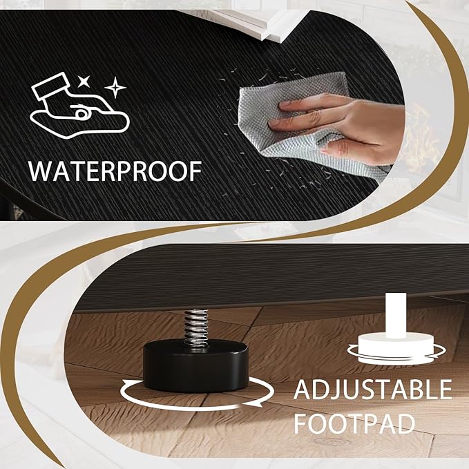 HSH Black Round Coffee Table, Modern Wood Circle Center Table for Living Room, Unique Rustic Wooden Circular Coffee Table with Storage, 2-Tier Accent Cocktail Tea Tables in Small Room, 31.5 in, Oak