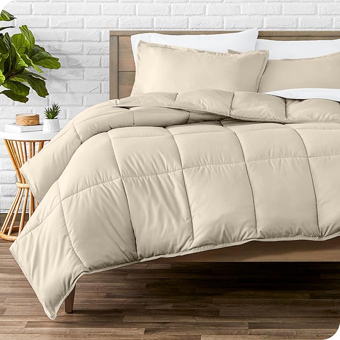 Bare Home Comforter Set - Twin/Twin Extra Long Size - Ultra-Soft - Goose Down Alternative - Premium 1800 Series - All Season Warmth (Sand)