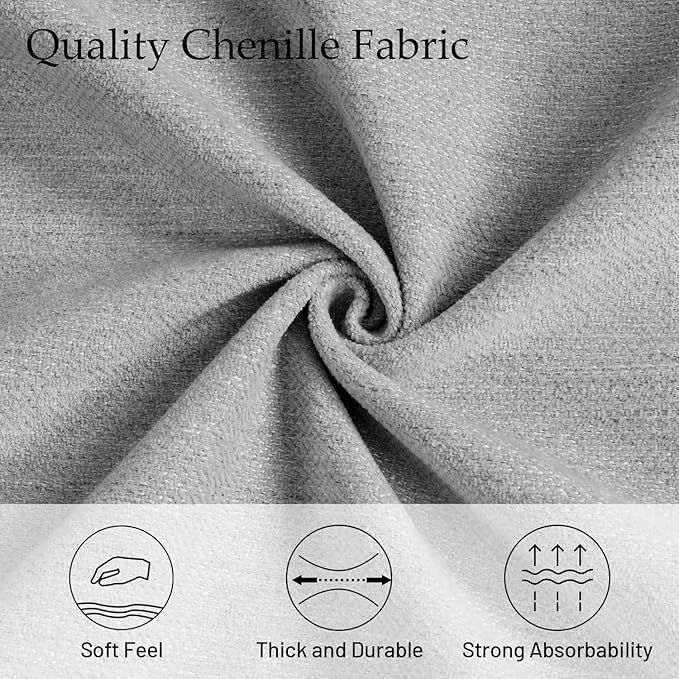 EASELAND 89" Modern Sofa Couch for Living Room, Chenille Sofa Couch with Wide Armrest,3 Seater Deep Seats Sofa Couch with Removable Cover Easy to Install(Grey)