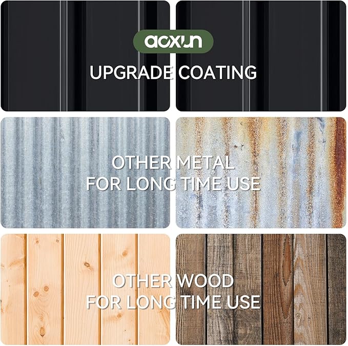 Aoxun 5x3FT Outdoor Shed Metal Storage Shed with Single Slooping Roof Lockable Door Steel Utility Tool Shed Outdoor Storage Garden Shed for Backyard Garden Patio Lawn, Black