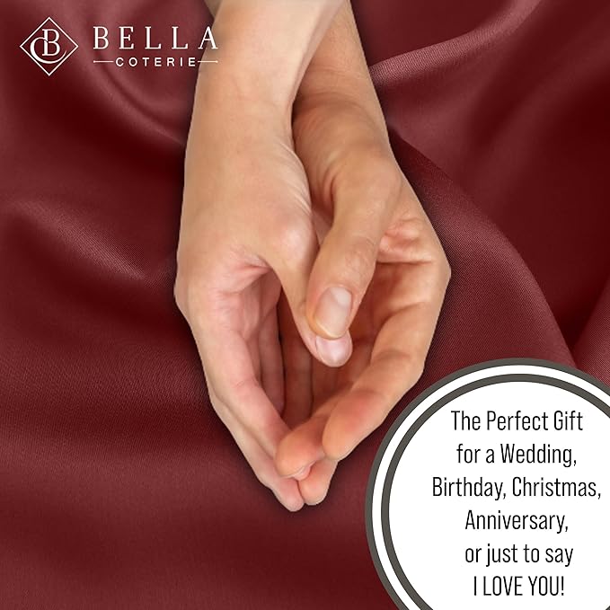 Bella Coterie Luxury Bamboo Viscose King Size Sheet Set | 100% Organically Grown | Ultra Soft | Cooling for Hot Sleepers | 18" Deep Pocket [Merlot]