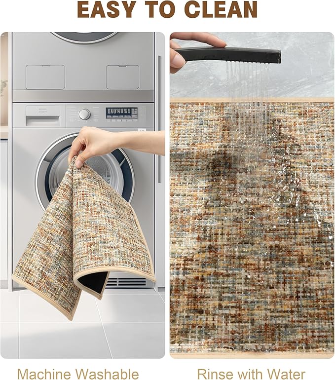 YIHOUSE Bathroom Rugs Sets 3 Pieces, Ultra Thin Non Slip Washable Bath Mat Sets, Absorbent Quick Dry Bath Mats for Bathroom Floor, Yellow