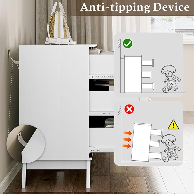 Fluted Dresser for Bedroom with 9 Drawers, 57" White Dressers & Chest of Drawers, Mid Century Modern Dressers TV Stand, Boho Wood Dresser for Closet Wide Storage Organizer for Living Room, Hallway