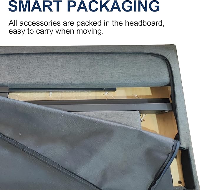 Twin Size Platform Bed Frame with Upholstered Headboard, Button Tufted Design, No Box Spring Needed, Dark Grey