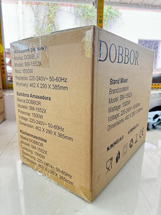 DOBBOR Electric Stand mixer, 9.5QT 660W 6 Speeds Tilt-Head Dough Mixers, Bread Mixer with Dough Hook, Whisk, Beater, Splash Guard for Baking Bread, Cake, Cookie, Pizza, Muffin, Salad and More - Sliver