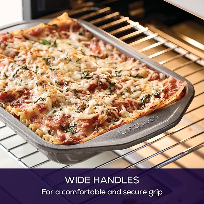 Circulon Total Bakeware Nonstick Toaster Oven & Personal Pizza Pan Baking Set, 4-Piece