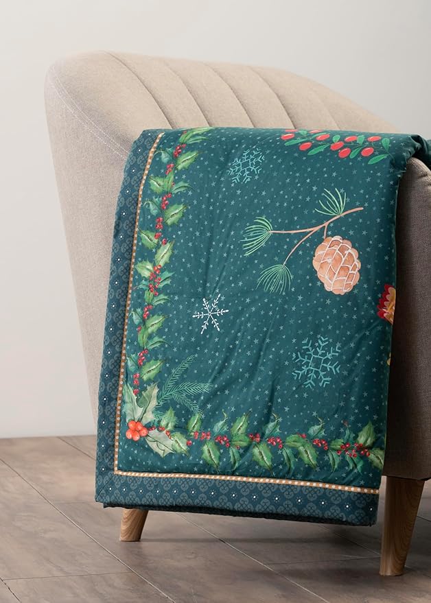 Maison d' Hermine Throw Blanket for Couch Lightweight Soft Warm Breathable Cotton Throw Blankets for Bed Girls Boys Women Men Gifts Sofa Travel Living Room Chair Bedding (50"x60", Hygge Christmas)