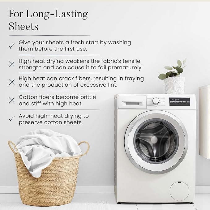 CHATEAU HOME COLLECTION 100% Cotton Bed Sheets Twin Size Sheet Set, 15" Deep Pocket Sheets, No Pilling & Shrinkage Machine Washabe Fade Resistant Luxury Hotel Sheets- Semolina