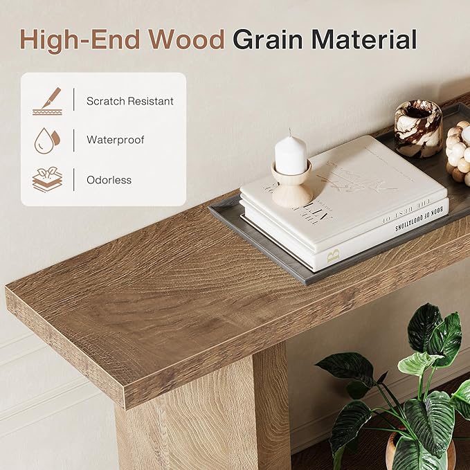 Tribesigns 71-Inch Long Console Table for Entryway, Wooden Sofa Table Behind Couch, for Living Room, Hallway, Foyer