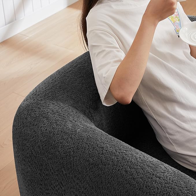 40" Modern Accent Chair Reading Chair Oversized Barrel Chairs for Living Room Bedroom Apartment .(Dark Grey)