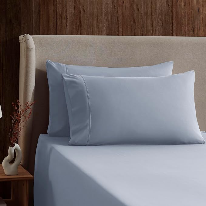 Nestl Twin Sheet Set - 1800 Ultra-Soft Microfiber Twin Bed Sheets - Double Brushed - Deep Pockets - Easy Fit - Extra Soft - 3 Piece Set - Bedding Sheets & Pillowcases (Twin, Ice Blue)