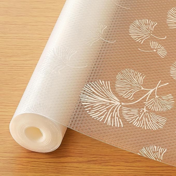 Cooyes Shelf Liner, Non Adhesive Drawer and Cabinet Liner, EVA Washable Oil-Proof Shelf Paper for Kitchen Cabinets, Refrigerator, Storage, Desks with Modern Pattern（23.6" W x 236" L）