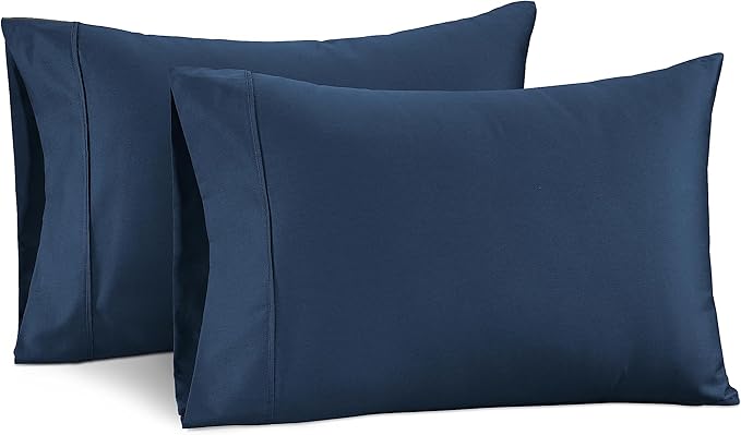 LANE LINEN Pillows Queen Size Set of 2, Soft 100% Egyptian Cotton, Cool & Smooth 1000 Thread Count Pillow Cases - Estate Blue