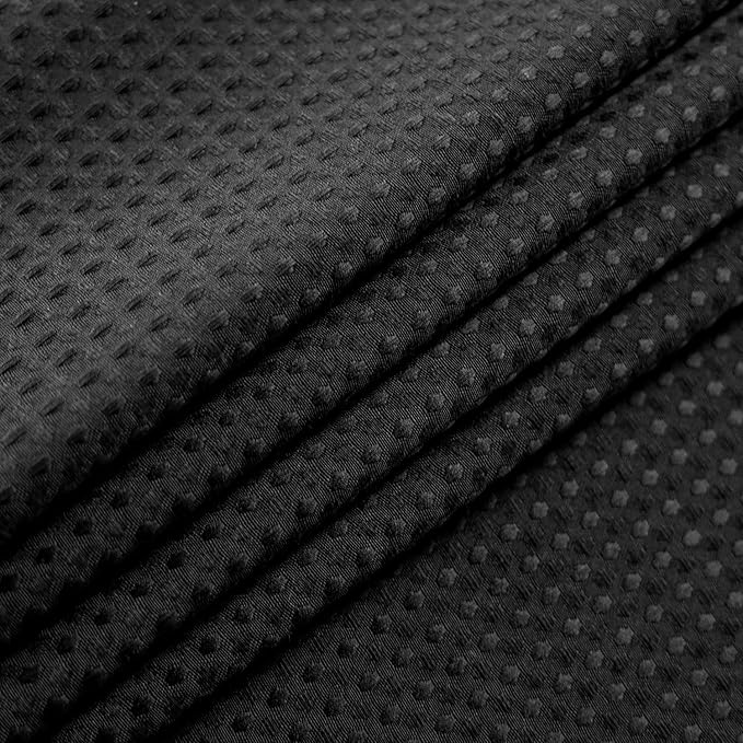 Barossa Design Long Waffle Weave Shower Curtain 71" W x 78" H - Hotel Luxury Spa, 230 GSM Heavy Weighted Fabric, Water Repellent, Black, 71x78