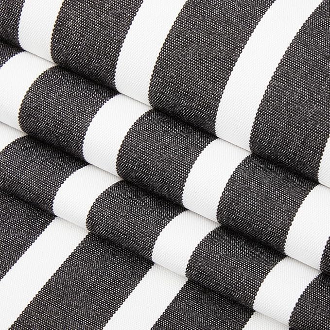 RSH DECOR: Sunbrella Lumbar Throw Pillows Set of 4 | 20" x 12" | Water and Fade-Resistant Performance Fabric | Outdoor Pillow Covers with Down-Alternative Inserts | Shore Classic Black