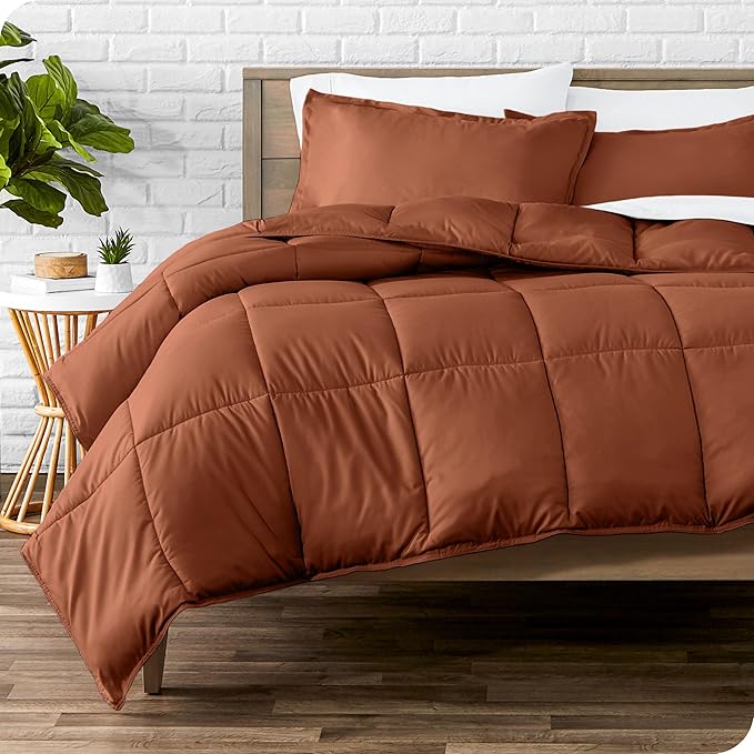Bare Home Comforter Set - Twin/Twin Extra Long Size - Ultra-Soft - Goose Down Alternative - Premium 1800 Series - All Season Warmth (Twin/Twin XL, Terracotta)