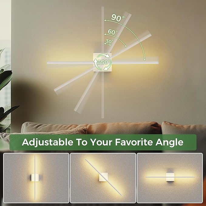 DORESshop Battery Operated Wall Sconces Set of Two with Remote Control, Rechargeable Wall Sconce, 350°Rotate Dimmable Wireless Wall Sconce for Living Room, Hallway, Bedroom, 28.1 Inch, White(2 Pack)