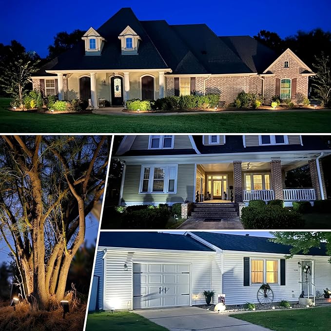 Solar spotlights Outdoor 63 LED 3 Lighting Modes, IP65 Waterproof Lighten Yard Garden House Garage Pathway for Christmas Decorations-10 Pack